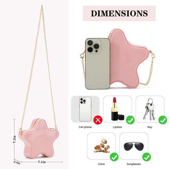 Mini Star Fun Purses Unique Novelty Crossbody Shoulder Bag Cute xD - Picture 2 of 6